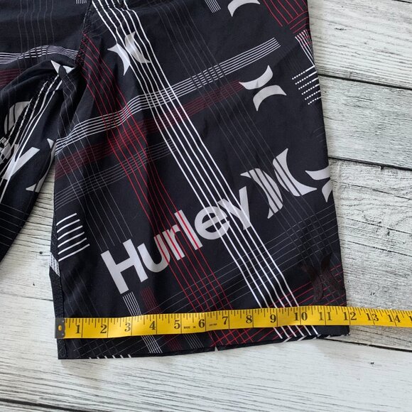 Hurley Striped Graphic Logo Spellout Lightweight Board Shorts - Picture 11 of 11